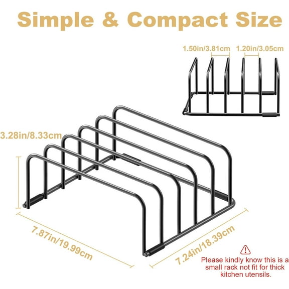 PYAN-Cutting Board Organizer and Baking Sheet Rack, [2-Pack] Black Heavy Duty Metal Cookie Sheet Organizer for Cutting Board Storage & Plate Holder for Cabinet, Tray Dividers for Cabinets