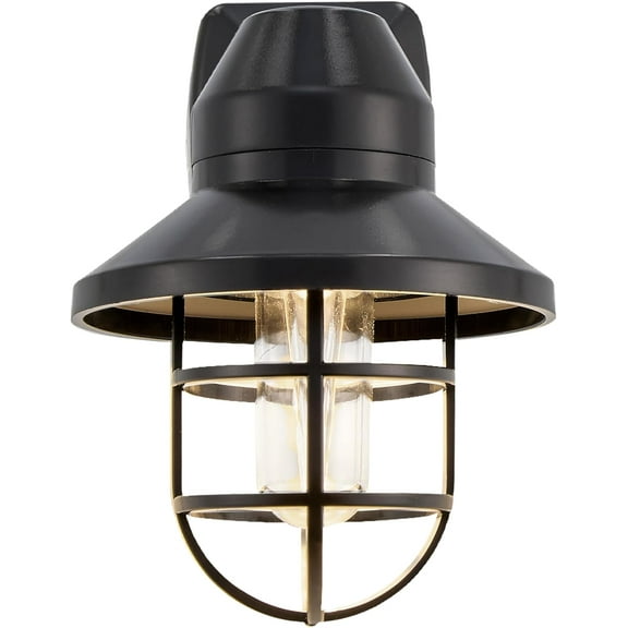 PYAN-Decorative Vintage LED Night Light, Farmhouse Plug-in Wall Outlet Light, 3000K Warm White, Features Automatic Dusk-to-Dawn Sensor, Rustic Design Ideal for Bedrooms, Kitchens, Bathrooms, 2-Pack