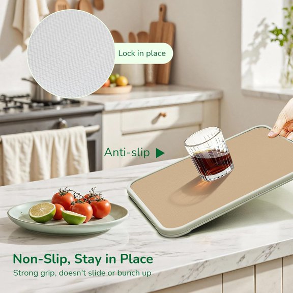 PYAN-Drawer and Shelf Liner for Kitchen, Non-Slip Non-Adhesive Cabinet Liners for Cupboard, Dresser, Shelves, Tool Box, Pantry, Thickened Easy Install, Strong Grip, 11.8In x 20FT, Beige