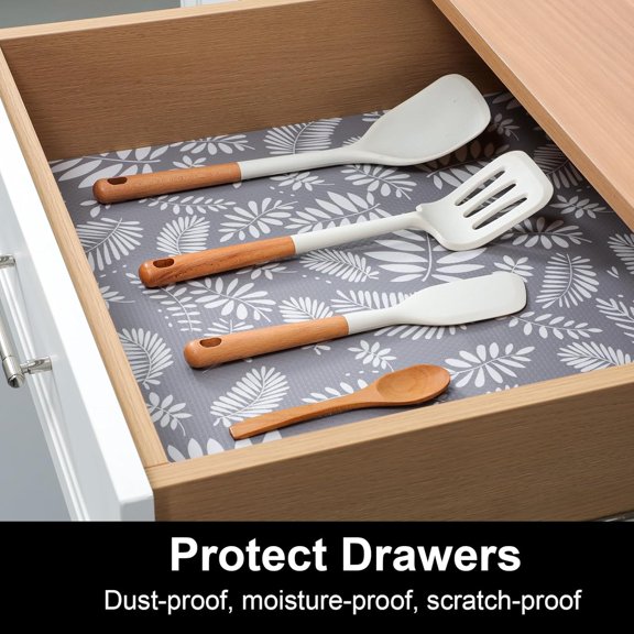 PYAN-Drawer and Shelf Liner, Non-Adhesive Shelf Liners for Kitchen Cabinets, Thick Strong Grip Mats for Desk, Shelves, Bathroom Drawers, Fridge, Cabinet Protection23.6" W x 118" L