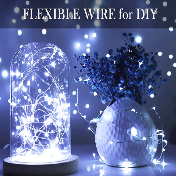 PYAN-Fairy Lights Battery Operated Starry Firefly Silvery Wire String Lights 15 Pack 7.2ft 20 LED Jar Table Centerpiece for Wedding Christmas Halloween Party Decoration (Cool White)