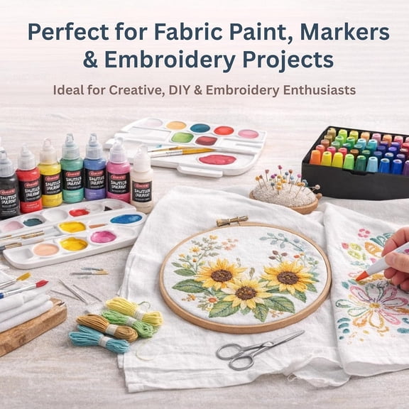 PYAN-Flour Sack Towels - 100% Cotton Tea Towels for Crafts, Dish Towels for Kitchen, Embroidery, Cleaning, Baking (Pack of 3) - 18"x 28"