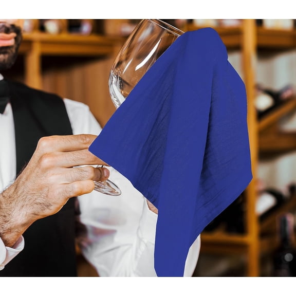 PYAN-Flour Sack Towels 12 Pack 28 x 28 Inches, Ring Spun 100% Cotton Dish Towel, Machine Washable, Absorbent - Flour Sack Kitchen Towels for Drying and Cleaning -Navy