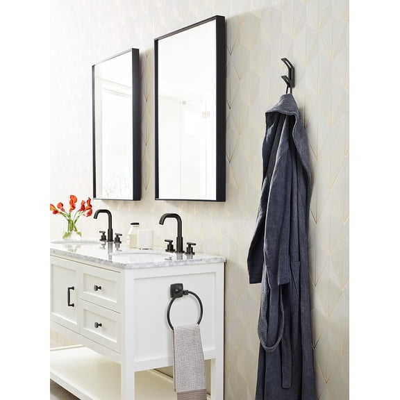 PYAN-H37010MB | Avid Double Prong Decorative Wall Hook | Matte Black Hook for Coats, Hats, Backpacks, Bags | Hooks for Bathroom, Bedroom, Closet, Entryway, Laundry Room, Office