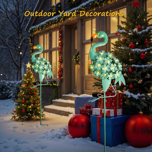 PYAN-Homeimpro Flamingo Gifts Solar Garden Lights for Mom, Outdoor Yard Decorations Garden Decor for Outside Lawn Ornaments Yard Art Birthday Women Men (Robin Egg Blue, 1Pack)