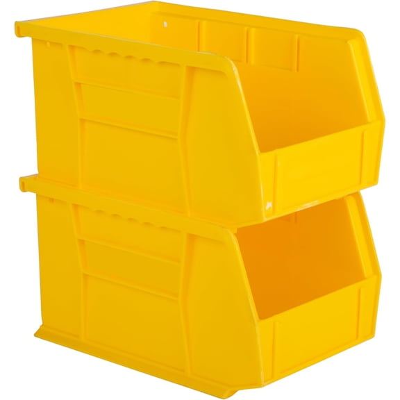 PYAN-Hudson Exchange 9-1/2" x 6" x 5" Plastic Stackable Storage Bin and Hanging Container (Yellow, 1 Pack)