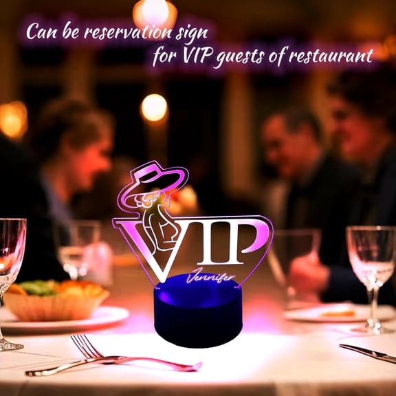 PYAN-LED Lights Table Sign with Writing Pen - Battery Powered Party Supplies, Color Changing Wedding Decorations Table Lights for Restaurant Bar Event (BLACK, Ladies)