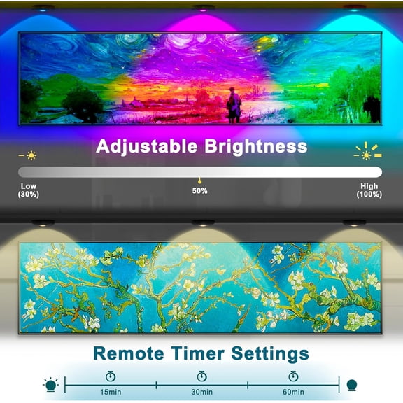 PYAN-LED Puck Cabinet Lights with Remote Control, Rechargeable Under Cabinet Lighting Stick on Tap Push Dimmable Push Lights for Living Room, Bedroom, Storage Room, Kitchen etc (Pack of 3)