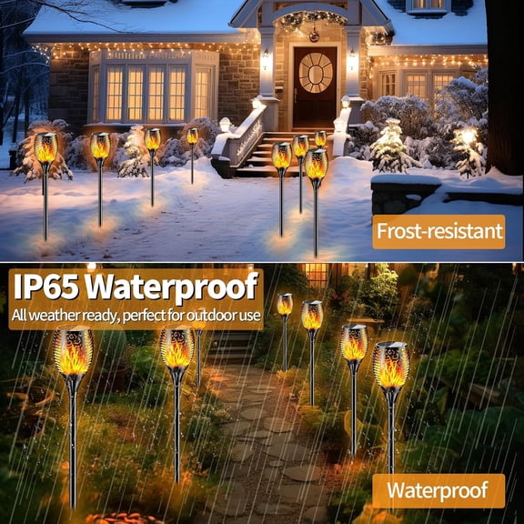 PYAN-Large Solar Torch Lights Flickering Flames Torches 43'' Height (2)
