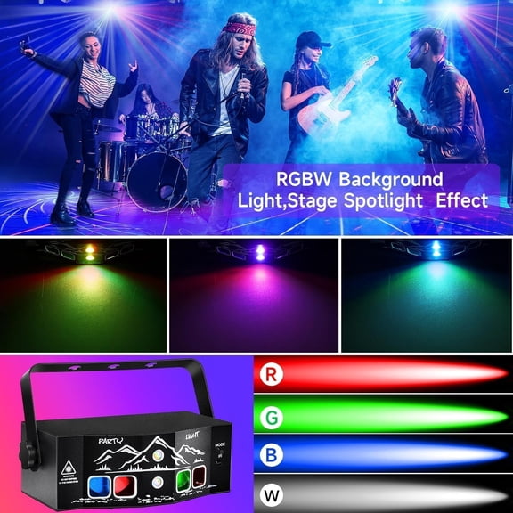 PYAN-Laser Light for Party, Sound Activated Strobe Light Halloween - 6 Eyes Laser DJ Lights with Remote Control, Rave Lights Glow Party Supplies Party Lights Dance Floor Lights