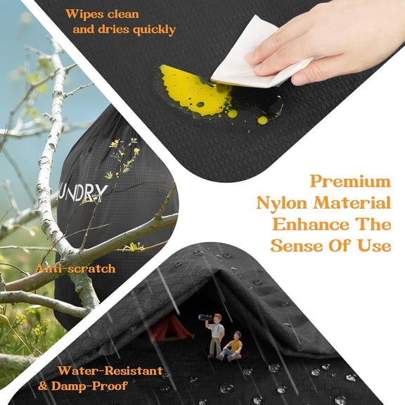 PYAN-Laundry Bag Backpack, 80L Heavy Duty Nylon Laundry Backpack with Shoulder Straps & Drawstring Closure for Dirty Clothes, Washable Laundry Hamper Bag for College Dorm, Apartment, Laundromat