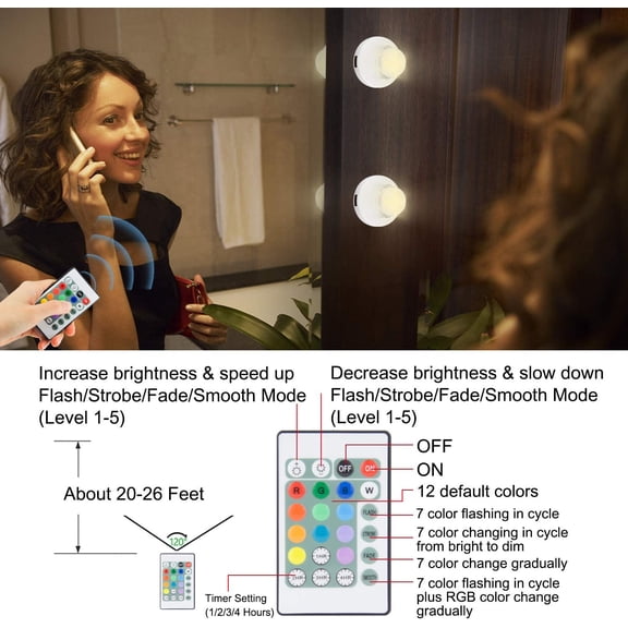 PYAN-Led Accent Lights, 12 Colors Battery Powered Spotlight for Artwork, Dimmable Up/Down Light Indoor with 330Rotatable Spotlights Head, Stick-on Lights for Dartboard Paintings Picture