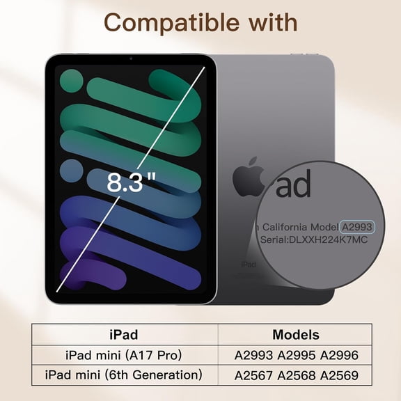 PYAN-Magnetic Case for iPad mini (A17 Pro, 2024 Model, 7th Generation) / mini 6 (2021 Model, 6th Generation), Magnetic Attachment, Slim Smart Tablet Cover with Auto Wake/Sleep (Space Gray)