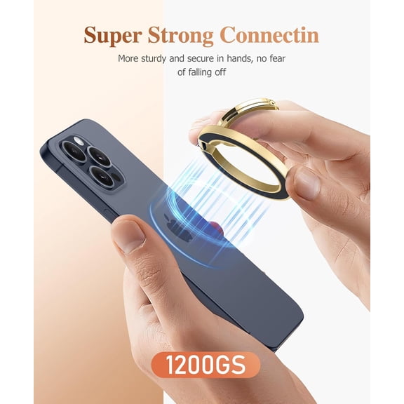 PYAN-Magnetic Phone Ring Holder, Compatible with MagSafe Phone Grip with Adjustable Stand, Magnet Phone Ring Kickstand for iPhone 17/16/15/14/13/12 Pro Max Plus Air/Other Phones (Polar Cloud)