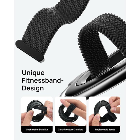 PYAN-Magnetic Phone Ring Holder Grip with N54 Strong Magnet, 3 Detachable Finger Straps, Phone Holder for Hand, Cell Phone Grips for Back of Phone & Kickstand Compatible with iPhone 17 16 15 14 13 12