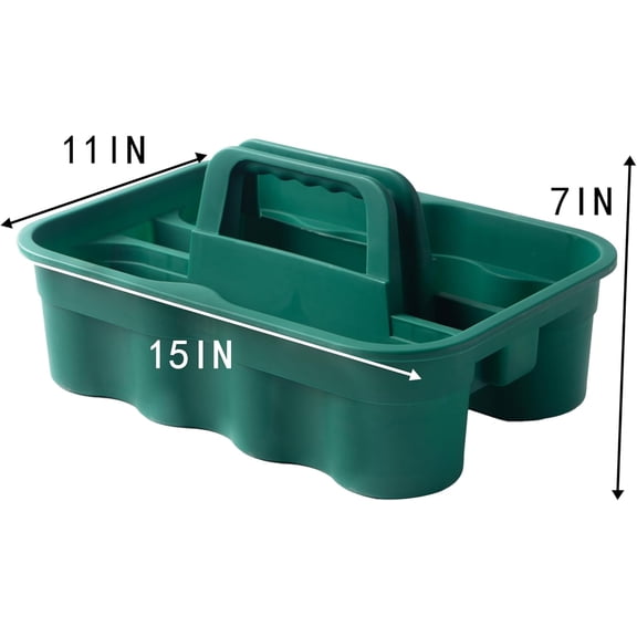 PYAN-Matthew Large Plastic Tote Tool & Deluxe Supply Cleaning Caddy with Handle Portable Shower Basket Storage Caddy for Cleaning Products Organizer,Take-Out Coffee/Soft Drink,Bath Multi Use - Green