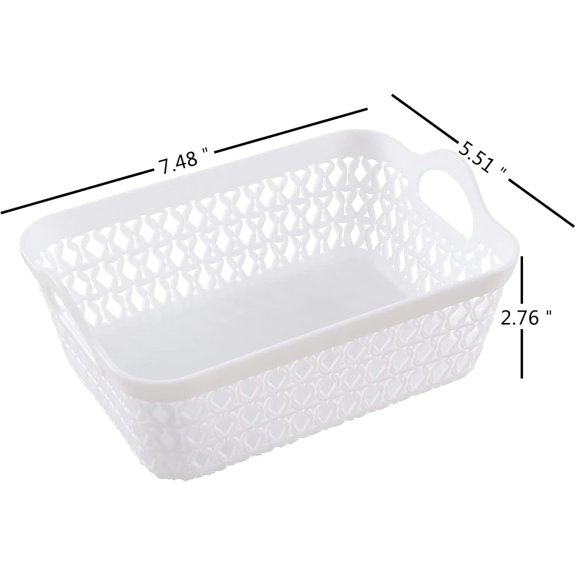 PYAN-Mini Desktop Basket Tray, Plastic Storage Tray Basket with Handles, 12 Packs