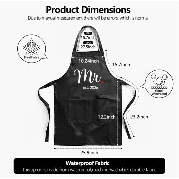 PYAN-Mr & Mrs Aprons with Pocket and Cutting Board Warming Kitchen Gifts Set for Newlywed, Wedding Housewarming Gifts for Couples 2026