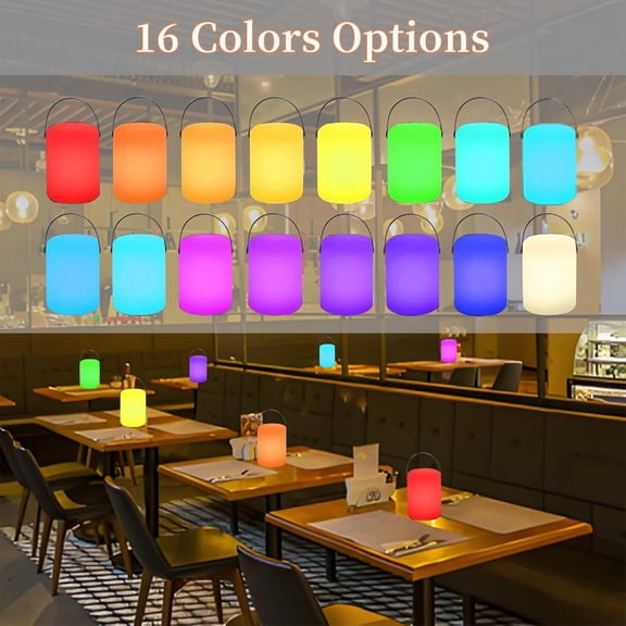 PYAN-Night Light with Handle,Rechargeable 16 Color Changing Nursery Lamp with Remote for Bedroom, Camping, Bar, and Emergency