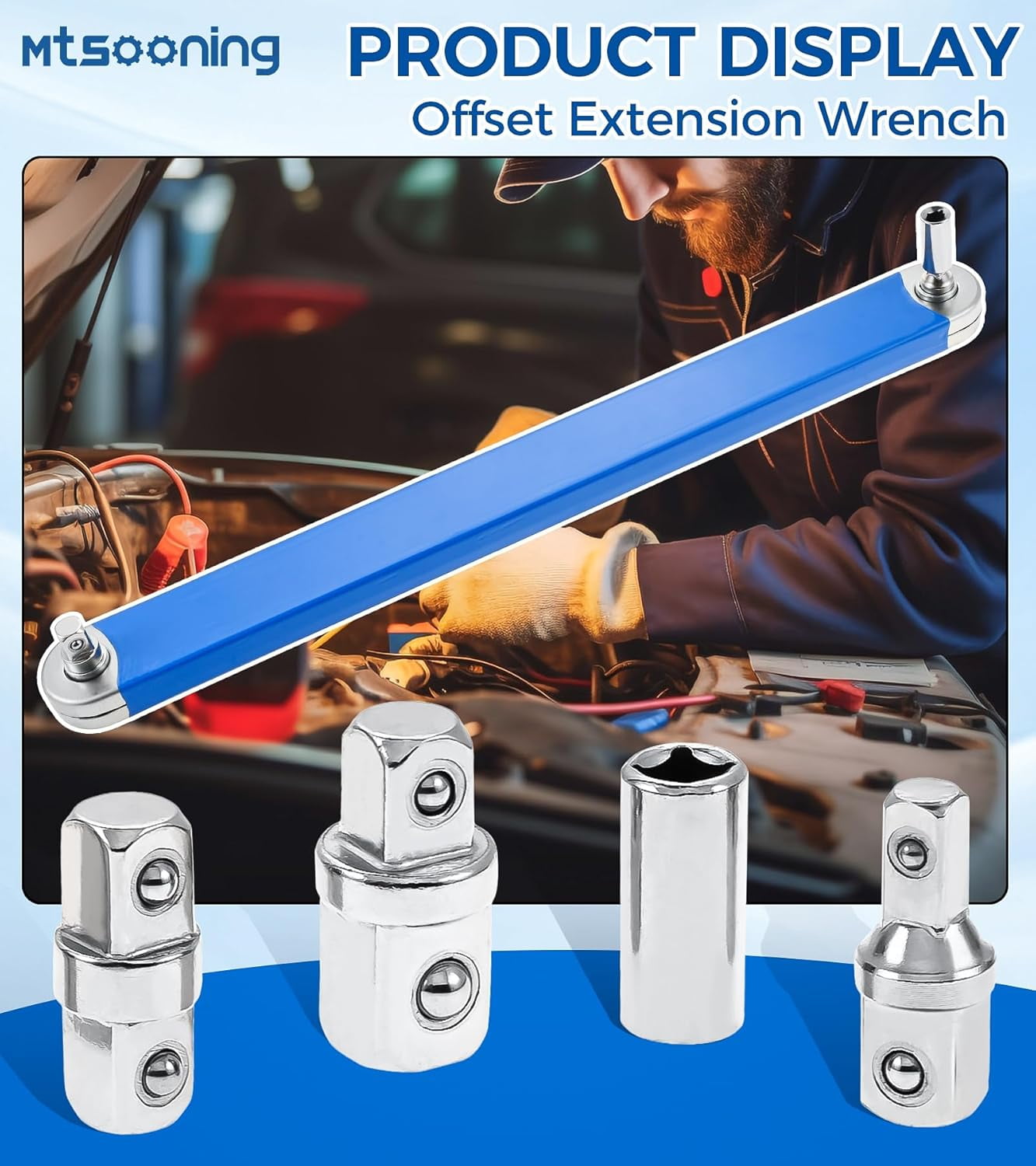 PYAN-Offset Extension Wrench Set with 1/4