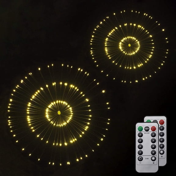 PYAN-Outdoor Battery Operated Chandelier 2 Pack,Firework Lights Starburst Light 180 LEDs,Ceiling Hanging Decorative for Party Christmas,Indoor Using