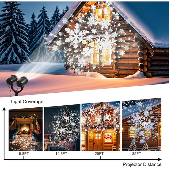 PYAN-Outdoor Christmas Decorations Christmas Double Head Snowflake Projector Lights,Christmas Projector Lights IP65 Waterproof Adjustable Christmas Decorations Indoor for Patio Wall Window