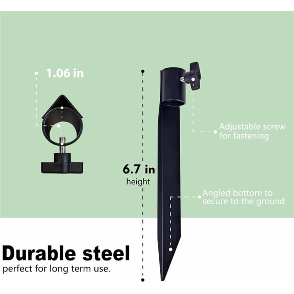 PYAN-Outdoor Metal Stakes for Ground, Garden Stakes for Lights,Used for Replacement Metal Ground Spike in Live Flame Torches and Solar Lights-6.7 Inch (Black 4 Pack)