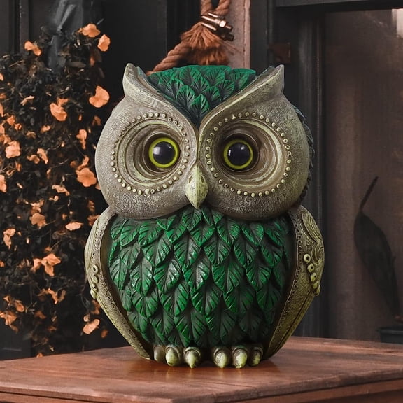 PYAN-Owl Decorations for Home Small Owl Decor Figurines Shelf Decor Home Office Living Room Decorations Birthday Gifts (Green)