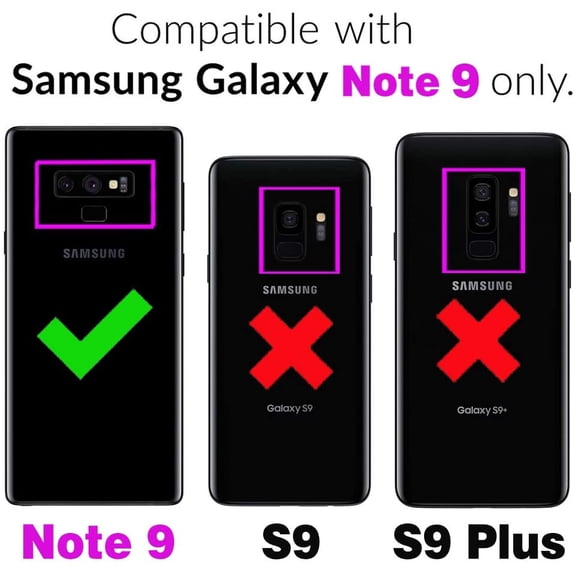 PYAN-Phone Case for Samsung Galaxy Note 9 with Tempered Glass Screen Protector and Credit Card Holder Wallet Cover Stand Leather Cell Accessories Galaxies Note9 Gaxaly Glaxay Not S9 Cases Women Men B