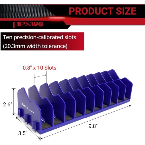 PYAN-Plier Organizer & Rack (2-Pack, Blue) 20-Slot Tool Storage for Toolbox Drawers Non-Slip Rubber Base, Interlocking Modular Holders for Pliers, Cutters & Wrenches