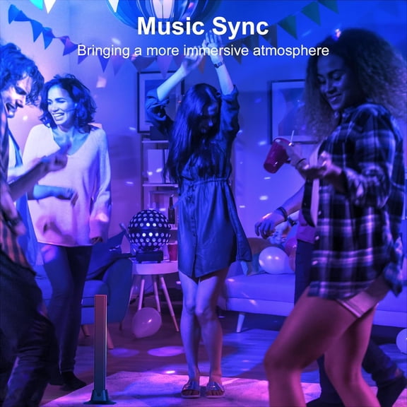 PYAN-RGB Light Bar, Music Sync RGB IC LED Lights Bars, USB Powered Ambient Lighting, Remote Control Color Changing Gaming TV Backlight, 8 Dynamic Modes for PC Room Monitor Desk