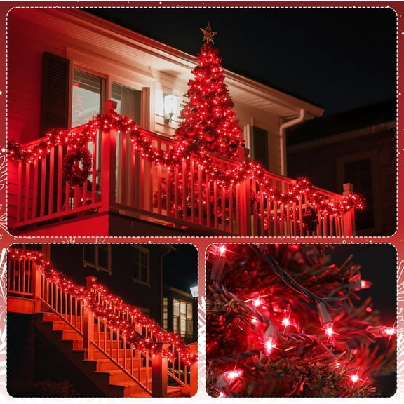 PYAN-Red Christmas String Lights 100 Count, 21ft Red Incandescent Mini Christmas Tree Lights Green Wire, UL Certified Xmas String Lights for Indoor Outdoor Wedding Holiday Valentines Decorations