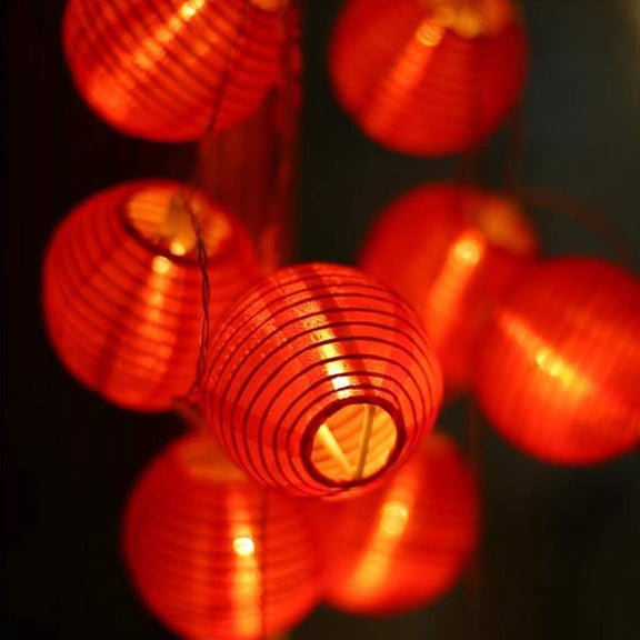 PYAN-Red Lantern String Lights 13.12 ft 20 LEDs Battery Operated Hanging Lanterns String Lights for Chinese New Year,Spring Festival,Wedding,Party Decoration,Christmas