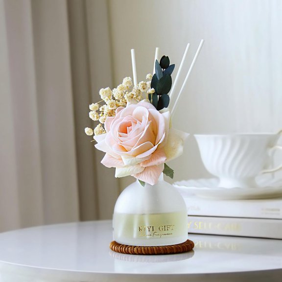 PYAN-Reed Diffuser Set,4.06 oz Scented Diffuser with 6 Sticks,Home Fragrance,Reed Diffuser for Bathroom Shelf Decor (Jasmine Rose)