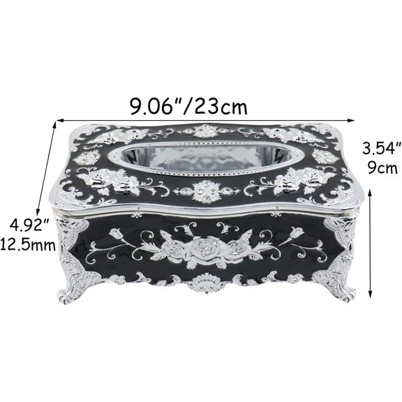 PYAN-Rose Tissue Box Holder Stylish Black Bling Acrylic Tissue Cover | Decorative Tissue Box for Bathroom, Bedroom & Office