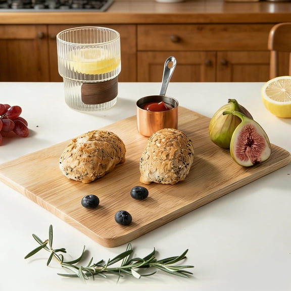 PYAN-Rubber Wood Cutting Board, Small Cutting Board, Reversible Design, Knife Friendly Kitchen Chopping Board for Meat Vegetables, 11x8x0.4Inch