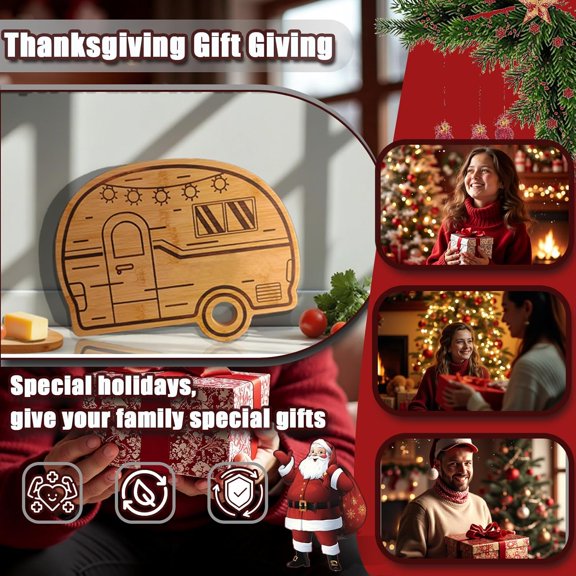 PYAN-Rv Camper Cutting Board, Unique Cutting Boards for Kitchen, Practical Charcuterie Boards Rv Holiday Gifts, Wood Camping Gifts for Women, Small Camper Kitchen Essentials for Rv Camper Lovers