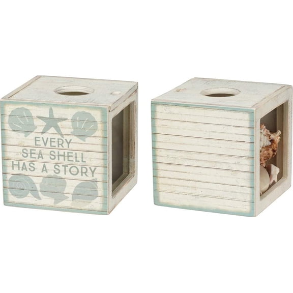 PYAN-Seashell Holder - Coastal Decor, Glass Display, Treasure Chest, Room and Bedroom Decor