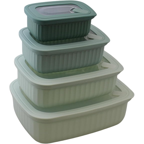 PYAN-Set of 4 BPA Free Food Storage Containers with Vented Lids Assorted Sizes, Microwave & Freezer Safe, Leftovers, Meal Prep, Fridge Organization Dry Grains Storage by Dependable Industries Inc. (G