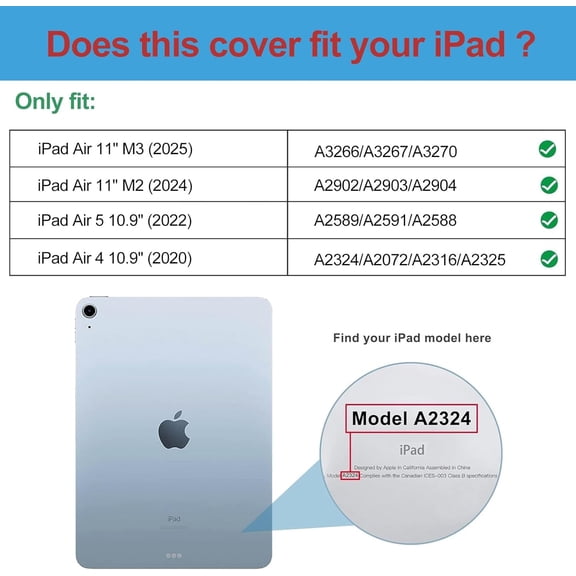 PYAN-Smart Case for iPad Air 11-inch M4 (2026, 8th Gen) / M3 (2025) / M2 (2024) & 10.9 Inch iPad Air 5th (2022) & 4th (2020) Protective Hard Back Cover with Auto Sleep/Wake - Orange