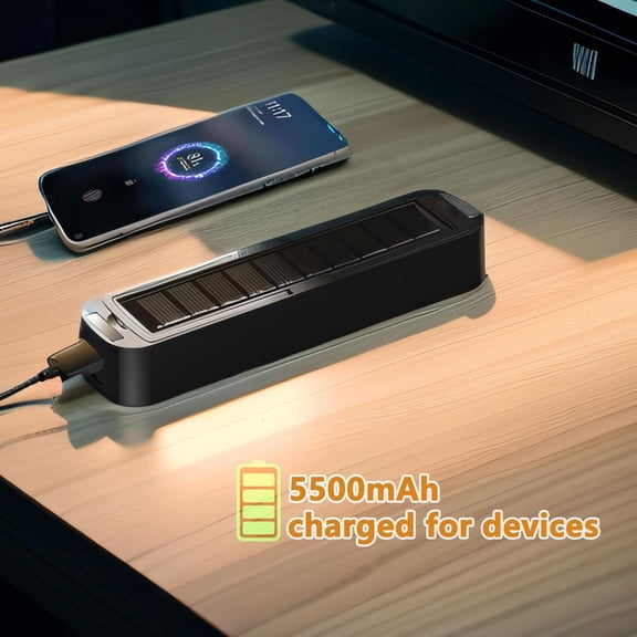 PYAN-Solar Rechargeable LED Magnetic Work Light Bar 5500mAh,6500K Daylight Portable Emergency Lighting for Home Power Outages,Camping,Automotive Repairs,Under Hood & Workshop