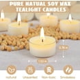 thumbnail image 1 of PYAN-Soy Tealight Candles 50 Pack, 6 Hours Long Burning Tealights Candles Bulk, Natural Soy Wax Tea Light Candle Paraffin-Free, Unscented Small Tea Candle for Emergency,Dinner, 1 of 3
