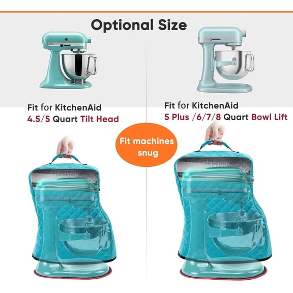 PYAN-Stand Mixer Cover with Appliance Sliders Compatible with KitchenAd Mixer 6/7/8 Quart with Pockets for Kitchen Ad Accessories and Attachments