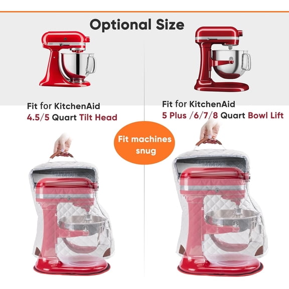 PYAN-Stand Mixer Cover with Appliance Sliders Compatible with KitchenAid Mixer 4.5/5 Quart with Pockets for Kitchen Aid Accessories and Attachments