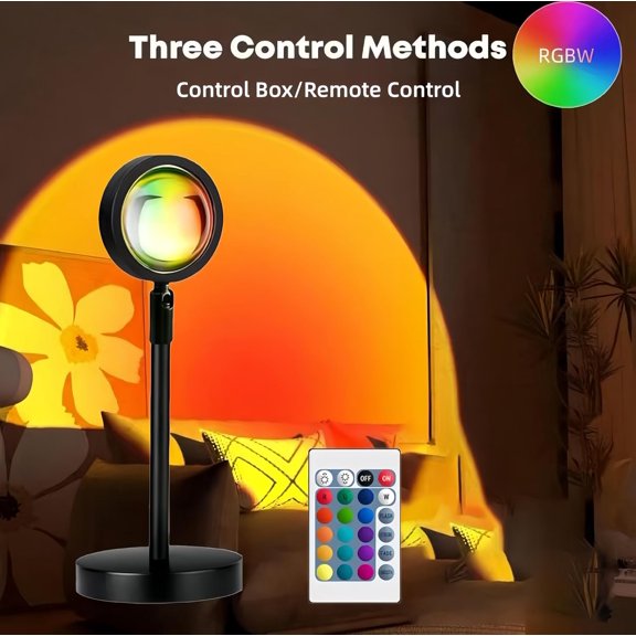 PYAN-Sunset Lamp Projector Led Lights for Bedroom Night Light RGB Lights Sun Sunlight Sunrise Lamp 10w 360 Rotation Mood Lighting Home/Room Decor Christmas Gifts for Women,Desktop Remote