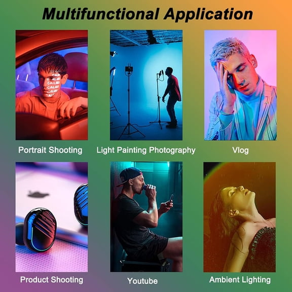 PYAN-Sunset Projection Lamp, RGB Video Light, LED Camera Light 360 Full-Color2000mAh Rechargable, Magnet Adsorption, Night Light with Flexible Tripod Stand,Romantic Projector for Party Living Decor