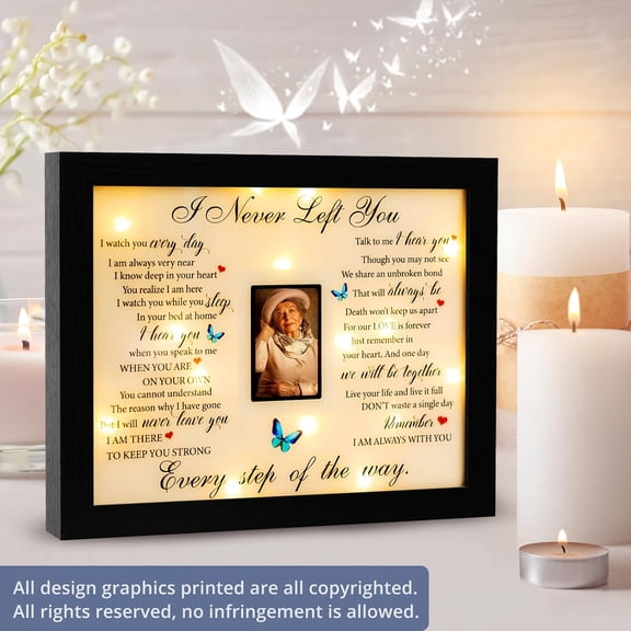 PYAN-Sympathy Gift LED Shadow Box 2x3 Picture Frame - Memorial Gifts for Loss of Mother Mom Dad Father, Bereavement Ideas in Memory Loved One Gifts, Condolences Rememberance Grief Funeral