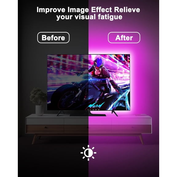 PYAN-TV LED Backlight, 9.8ft for TV Behind 32-60 inch TV Led Lights for Monitor Backlight RGB Led Light Strip, USB Powered Lights with Remote Music Sync Bluetooth APP Control