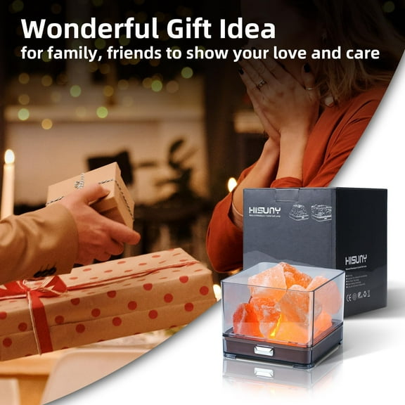 PYAN-Touch Himalayan Salt Lamp with Smart Heating Essential Oil System, 6-Way Dimmable Mini USB LED Pink Natural Salt Rock Night Lamp for Home Decor Zen Gifts Salt Therapy Yoga Spa Meditation