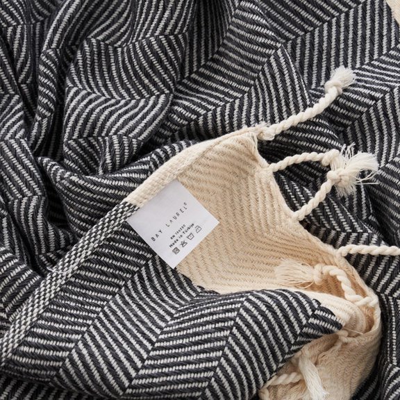 PYAN-Turkish Hand Towel Pack of 2 | Soft & Absorbent Decorative Towels for Bathroom, Hand, Face, Hair, Gym, Yoga, SPA, Kitchen & Tea | Boho Decor(Dark Gray, Herringbone 16X40 Inches (Set of 2)